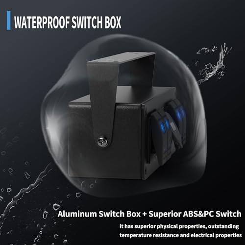 Joinfworld 4 Gang Rocker Switch Box 12V SPST ON/Off Marine Switch Panel 12 Volt Waterproof Blue LED Light Bar with Dual USB Outlet PD3.0 & QC3.0 Car USB Port for Boat Automotive Car Truck RV UTV - size: 4 Gang