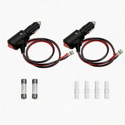 Cigarette Lighter Plug Adapter, 12V 24V Car Power Extension Cord, 3.28FT 2Pack LED Switch Fuse Protected Male Plug for Car Truck RV Motorcycle Boat Low-Power Device Power Supply