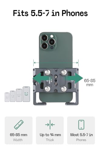 FANAUE Anti Vibration Motorcycle Phone Mount with 1" Ball Head Adapter for 5.5-7" Smartphones, Compatible with RAM Mounts B Size Double Socket Arm & Bike Motorcycle Phone Holder(CPC-07PRO)