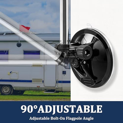 2 Pack Car Flag Pole with Suction Cup Mount, 18-62.4'' Telescopic Stainless Steel Vehicle Flagpole Holder, 180° Adjustable Flag Mount for Car Truck Rv Boat