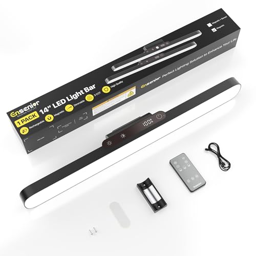Rechargeable Vanity Light Bar, Makeup Mirror Lights with Remote Control - color: Matte Black, size: 1 Pack