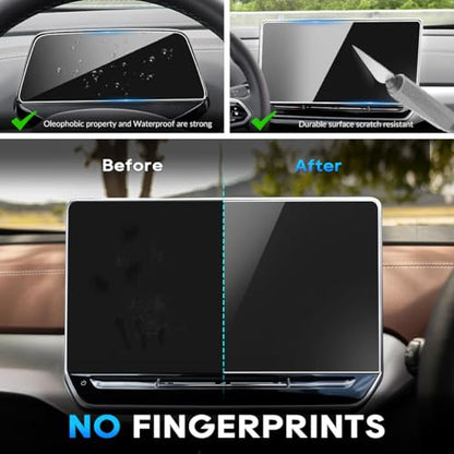 INTGET 2 PCS Screen Protector for 2024 2025 2026 VW/Volkswagen ID.4/2025 ID.Buzz Accessories Navigation GPS & Dash Tempered Glass Center Touch Screen Display Touchscreen Protective(12.9+5.3inch) - color: 12.9+5.3inch ID.4 2024+