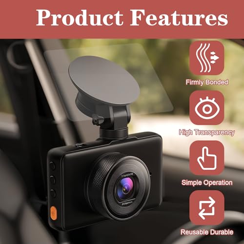 WLLHYF Electrostatic Film for Dash Cam Sticker Shield for Windshields Double-Sided Adhesive Pad Electrostatic Stickers for Dash Cam Mounting Adhesive Clear Static Cling Film