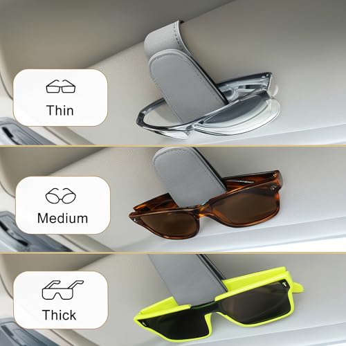 Car Sunglass Holder for Visor, Magnetic Car Eyeglass Holder Clip, Universal Vehicle Sunglasses Eyeglasses Mount, 1 Pack Gray - color: Gray