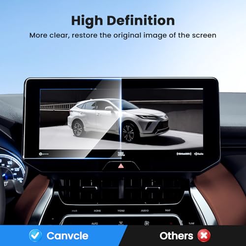 Canvcle 2PCS Screen Protector for 2021-2025 Toyota Venza Accessories, 12.3 Inch Touch Screen Protector Tempered Glass Navigation Display Screen Cover Infotainment Protective Film - size: 2021-Present Toyota Venza 12.3 Inch