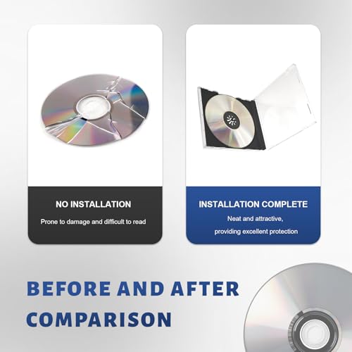 6 PCS Standard Single Clear CD Jewel Case, 10mm Vehicle Slim Clear Disc DVD Cases with Assembled Tray, Single CD Protective Cover Plastic Storage Box Replacement for Cars (Black) - color: Black