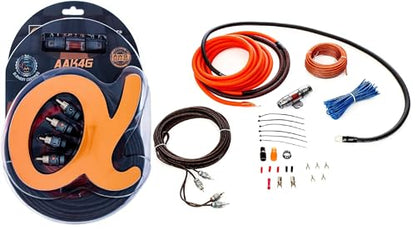 Alphasonik AAK4G Premium 4-Gauge Complete Car Amplifier Installation Kit Hyper-Flex Power, Ground, Speaker Wire RCA Cable - Exceeds AWG (American Wire Gauge) Standard Element Certified Amp Install Kit - size: 4-Gauge Amp Kit