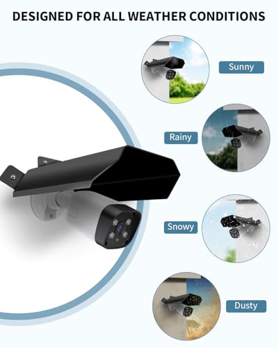 Universal Metal Sun Rain Shade Security Camera Cover Shield - size: Metal Black Camera Cover