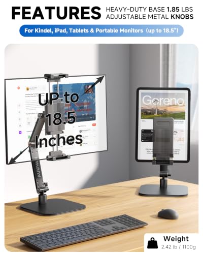 Portable Monitor Stand Holder for 15.6",18.5", Heavy Duty Aluminum Desktop