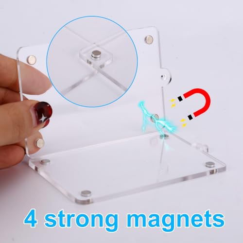 2pcs Magnetic Car Picture Holder, Acrylic Magnetic Personalized Photo Holder with Chain Rearview Mirror Accessories Ornaments Decor Car Hanging Photo Display for Family & Various Pictures