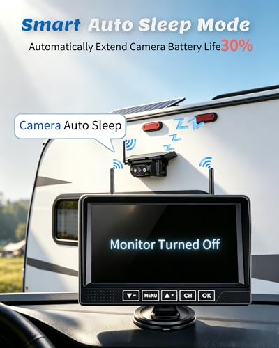 HD 1080P Dual Wireless Backup Camera: 15200mAh Battery Up to 3-Day Trip - size: 7.2" Dual RV Backup Camera