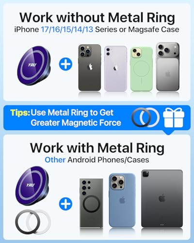 [True Upgraded Military-Grade] Phone Holder for Magsafe Car Mount 360° Rotating Vacuum Suction Dashboard, 2800gf Strongest Magnetic Windshield Phone Mount for iPhone 17 Pro Max 16 15 14, Indigo Blue - color: Indigo Blue