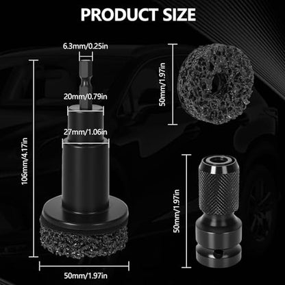 Wheel Hub Cleaning Tool, Hub Resurfacing Kit, Brakewheel Stud Cleaner With 7 Pads, Used For Quickly Removing Rust From Studs And Brake Discs, Supports Electric Drills And 1/2-Inch Impact Wrenches