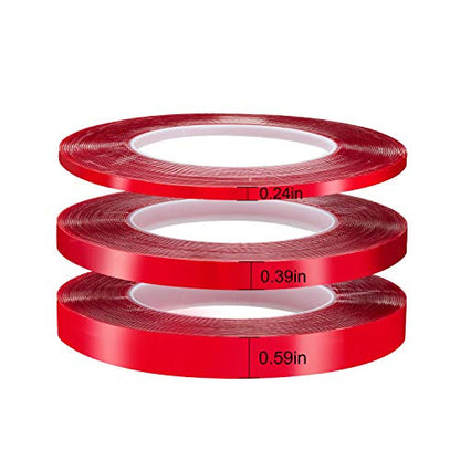 Jackwood 33 Feet Acrylic Double Sided Heavy Duty Mounting Tape (Pack of 3) Weatherproof for Outdoor & Indoor, Holds Heavy Stuff in Cold & Hot Condition, Removable & Residue-Free (Mixed) - size: Mixed Size