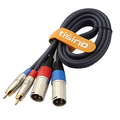 Tisino Dual RCA to XLR Cable, 2 RCA to 2 XLR Male HiFi Stereo Audio Connection Microphone Cable Wire Cord Path Cable - 10 Feet - size: 10 feet