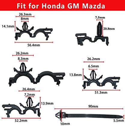 Automotive Car Wire Harness Routing Clip Assortment Kit - 60PCS Universal Wire Loom Routing Clips for Honda, GM, Mazda, Jeep Wrangler, Ford