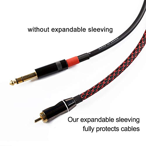 100ft - 1/4 inch PET Expandable Braided Sleeving – BlackRed – Alex Tech Braided Cable Sleeve - color: Blackred, size: 1/4"-100ft