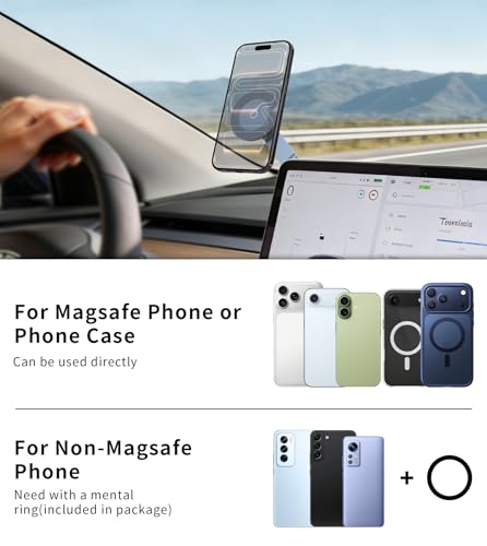 All-metal Magnetic Car Mount for Tesla,Strong Magnet &Foldable Phone Holder - size: 001