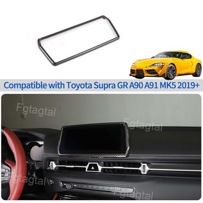 GPS Screen Frame Fit for Toyota Supra GR A90 A91 MK5 2019-2026 Car Navigation Screen Trim Cover, Center Display Frame Trim Cover Decoration (Carbon Fiber Pattern Black)