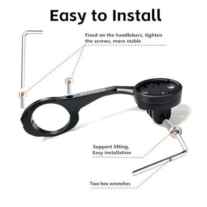 S5 Out Front Mount Aluminum Compatible with Garmin Edge Bike Computer, XOSS, iGPSPORT, Left Right Double-Edged Cycling Handlebar 1.25''/ 31.8mm - style: S5-Aluminum