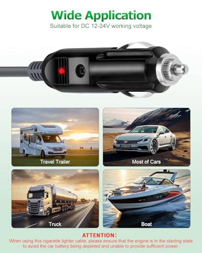 Starlink Mini Cable Car Adapter 12V-24V Starlink Mini Car Charger DC Power Cable to Cigarette Lighter 16.4FT Waterproof DC Power Cord to Cigarette Lighter Plug for RV Trucks Ships Waterproof 18AWG 5M - size: 5M - Cigarette Lighter