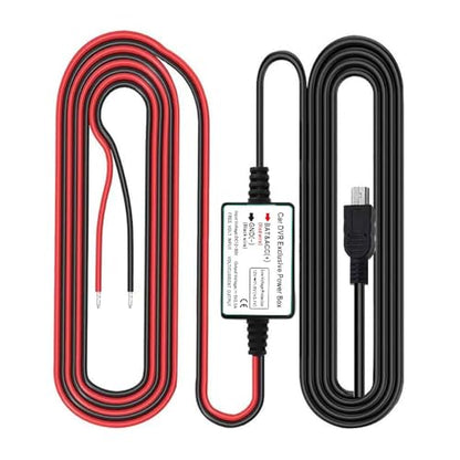 Gebildet Dash Cam Hardwire Kit, Mini USB Port, DC 12V - 24V to 5V/2.5A Max Car Charger Cable kit with Fuse, Low Voltage Protection for Dash Cam Cameras - style: Mini USB with 2 Wire