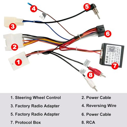 Car Head Unit Wire Hareness for Toyọta Caṃry Corọlla RAV4̣ 4Ruṇner Tacọma, Fit Toyọta Car Stereo Radio Power Cable USB CANBUS Decoder Adapter Support J-B-L Amplifier SWC
