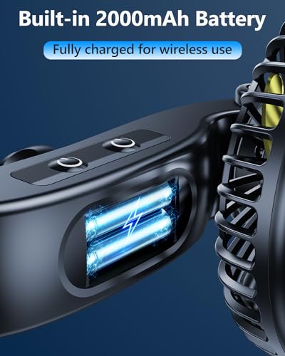 Dual Head Car Cooling Fans for Back Seat for Kids, Battery Powered Rechargeable Usb 5V/ 12V /24V Car Backseat Headrest Fan for Baby Rear Facing, Car Seat Cooler That Blow Cold Air for Vehicles - style: Battery Powered