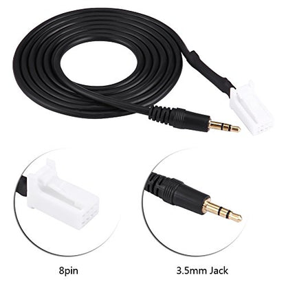 Car AUX Audio Cable,3.5 mm Audio Cable, Audio AUX Input Cable Adapter 8pin Plug 3.5mm Jack Fit for Suzuki Swift Vitra Jimny