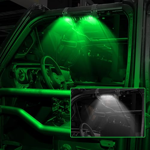 SUNPIE UTV Roll Bar Dome Light w/Battery Power,White and Green, 2Packs - color: 2 PCs of White and Green