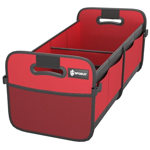 Sposuit Trunk Organizer for Car - 70L Collapsible Sturdy Car Storage, Red - color: Red, size: Large