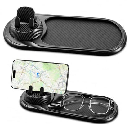 Anti Slip Mat for Car Dashboard,Dash Mat,Multi-Functional Support Anti-Slip Pad,3 in 1 Dashboard Grip Pads for Phones,Support Anti Slip Pad for Phones Sunglasses Keys Gadgets(Carbon Fiber)