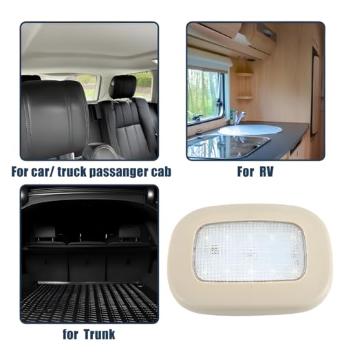 Car Interior Dome Lamp, Magnetic USB Vehicle Ceiling Roof Reading Light, Rechargeable Wireless Automotive Inside Lighting Accessories, Universal for SUV Trailer Camper (Beige) - color: Beige