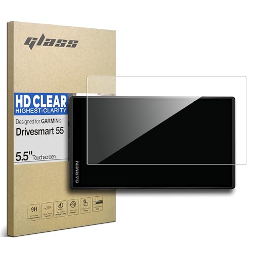 Premium Tempered Glass Screen Protector for Garmin Drivesmart 55 GPS Navigation 5.5 Inch Touchscreen Anti Finger Print (HD Clear) - color: Drivesmart 55 - 5.5" - HD Clear