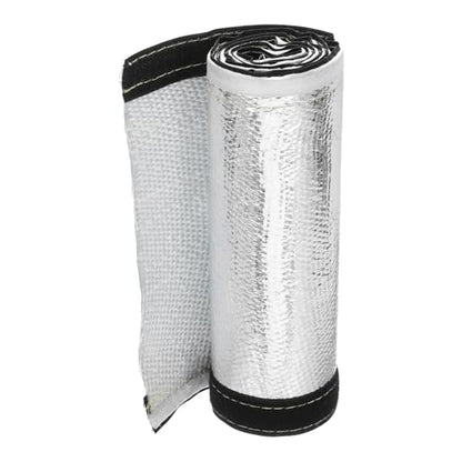 MECCANIXITY 1.5mm Heat Shroud Aluminized Sleeving 2 1/5" ID x 3.2FT Aluminum Metallic Fiberglass Heat Shroud for Fuel Lines Cables Electrical Wiring - size: 2 1/5" ID x 3.2FT