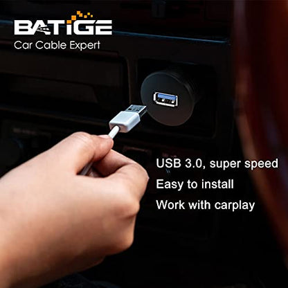 Single Port USB 3.0 Male to Female AUX Car Mount Flush Cable 6ft - size: 6ft