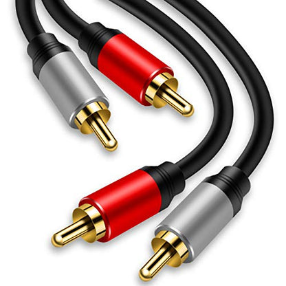 Tan QY 2RCA to 2RCA Audio Cable 40Ft-Gold Plated OFC for HDTV & Gaming - color: 40Ft/12M