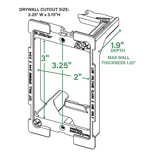 Legrand OnQ AC1010012PK Legrand-On-Q (2 Pack) Low Voltage Bracket, 1 Gang (Pack of 2), Gray - size: 1 Gang (Pack of 2)