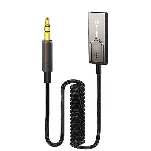 Bluetooth 6.0 Aux Adapter for Car Speaker, 3.5mm Bluetooth Receiver - color: Brown
