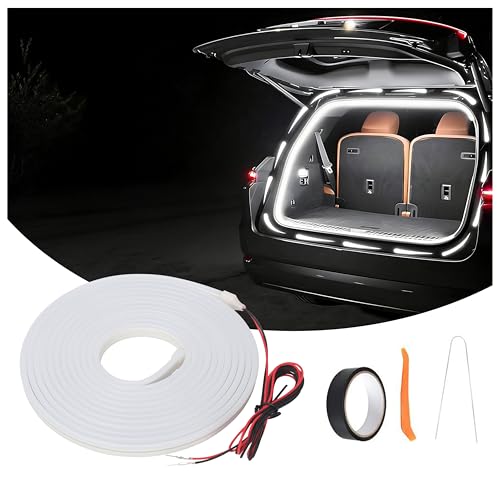 Newly Upgraded 157.48" SUV Trunk LED Light Strip, 6000K Dynamic Flowing Bright Cargo Area Lighting for Trunk Organizer/Mat Setup, Waterproof Interior Tailgate Lamp for SUV/MPV(White) - color: White(Dynamic)