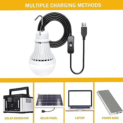 2 Pack USB LED Camping Lantern, 8.2 ft Extra Length Cord Tent Light with USB Y-Cable, Portable LED Bulb for Garage, Warehouse, Car, Truck, Fishing Boat, Room, Emergency Light, Warm - style: WarmWhite-2PCS