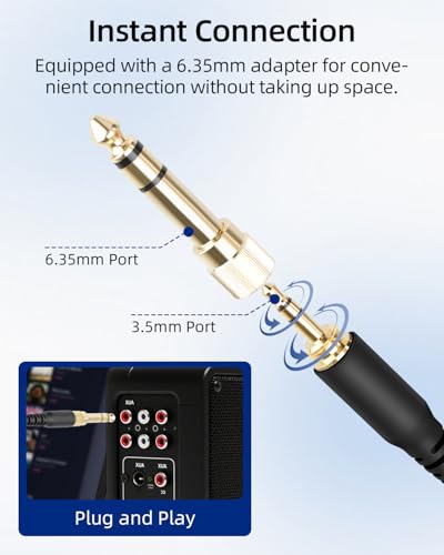 3.5mm AUX Audio Extension Cable, Audio Jack Extender, 1/8" Male to Female Headphone Extension Auxiliary Cable with 6.35mm Male Adapter for Smartphones,Headphones,Tablets(6.5FT/2M) - style: male to female