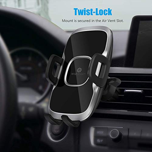 WizGear Phone Holders for Your Car, Car Air Vent Phone Mount, Car Phone Holder with Twist Lock Hook Clip for A Strong Hold to Vent, Compatible with iPhones and All Smartphones (2 Pack)