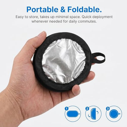 Car Cell Phone Sun Shade, Reflective Anti-glare & Heat Shield for Most Smartphones, Vertical Foldable Dashboard Navigation Holder Umbrella, Portable Protection Cover for Most Cars (Black)