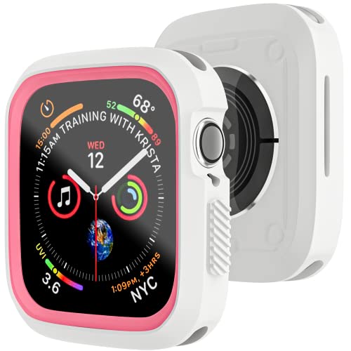 D & K Exclusives Compatible with Apple Watch 42mm Case, Shockproof Sport Protective Bumper Case for iWatch Women Men Kids GPS iWatch Series 3/2/1, White, Pink - color: White, Pink