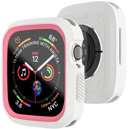 D & K Exclusives Compatible with Apple Watch 42mm Case, Shockproof Sport Protective Bumper Case for iWatch Women Men Kids GPS iWatch Series 3/2/1, White, Pink - color: White, Pink
