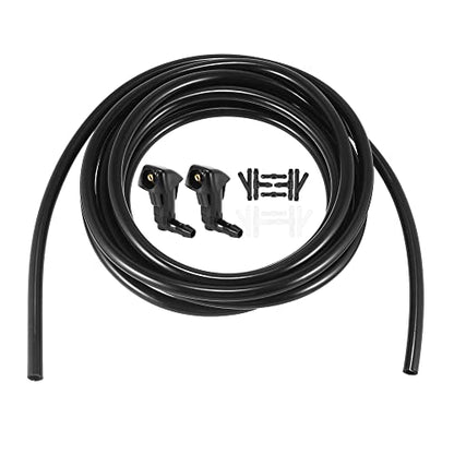 ACROPIX Front Windshield Washer Hose Kit Fit for Honda Accord with 3 Meter Washer Fluid Hose 12 Pcs Hose Connectors - Pack of 15 Black