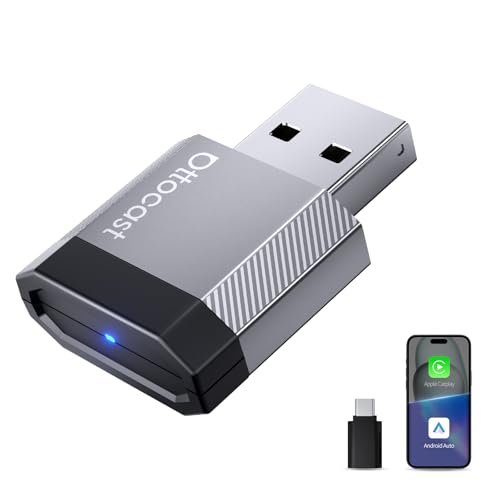 OTTOCAST Mini Nova Wireless CarPlay & Android Auto Adapter, 2-in-1 Convert Wired to Wireless, Plug & Play, Fast Auto Reconnect, Compact Mini Design for iPhone iOS 10+ & Android 11+