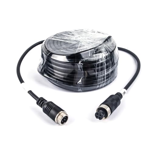 50FT 15M Car 4-Pin Aviation Video Extension Cable for CCTV Rearview Camera Truck Trailer Camper Bus Motorhome Vehicle Backup Monitor Waterproof Shockproof System - color: 4Pin Aviation cable 50ft