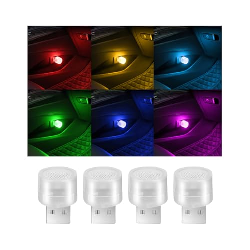 4 Pack USB LED Ambient Lights, Multicolor Rapid Flashing - color: Multicolor Rapid Flashing